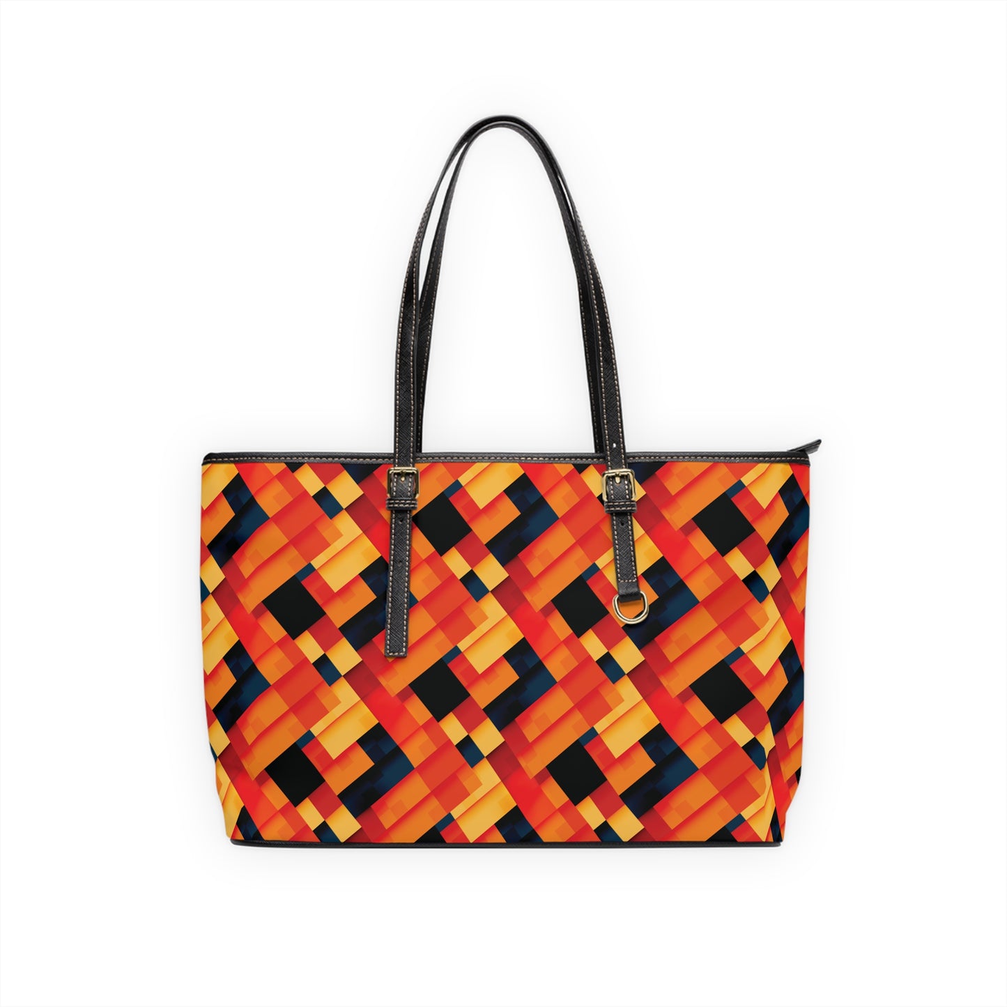 Vibrant Patchwork PU Leather Tote Bag - Stylish & Colorful Handbag for Trendy Outings