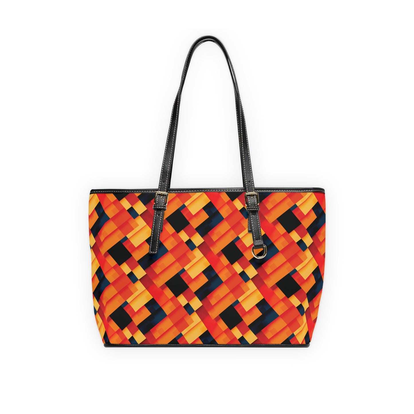 Vibrant Patchwork PU Leather Tote Bag - Stylish & Colorful Handbag for Trendy Outings