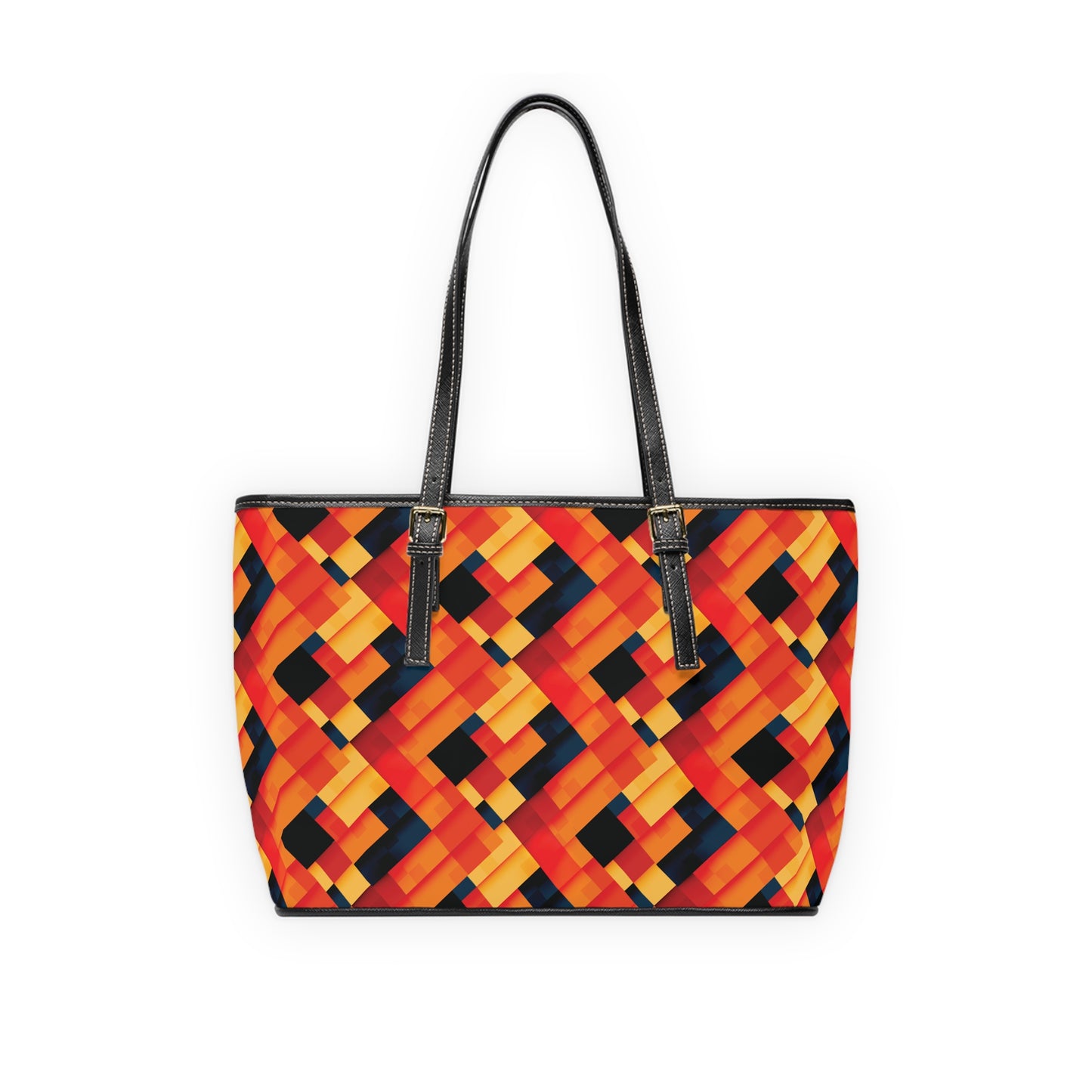 Vibrant Patchwork PU Leather Tote Bag - Stylish & Colorful Handbag for Trendy Outings