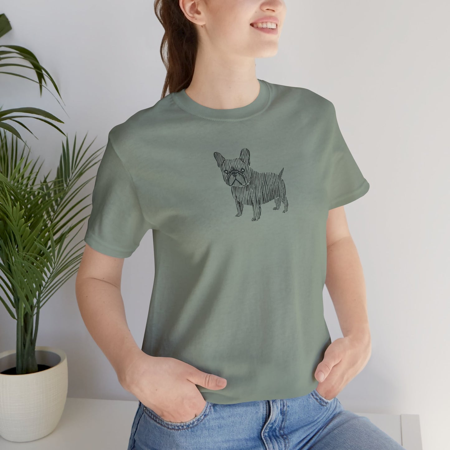 Cute French Bulldog Graphic Tee - Unisex Jersey Short Sleeve Shirt