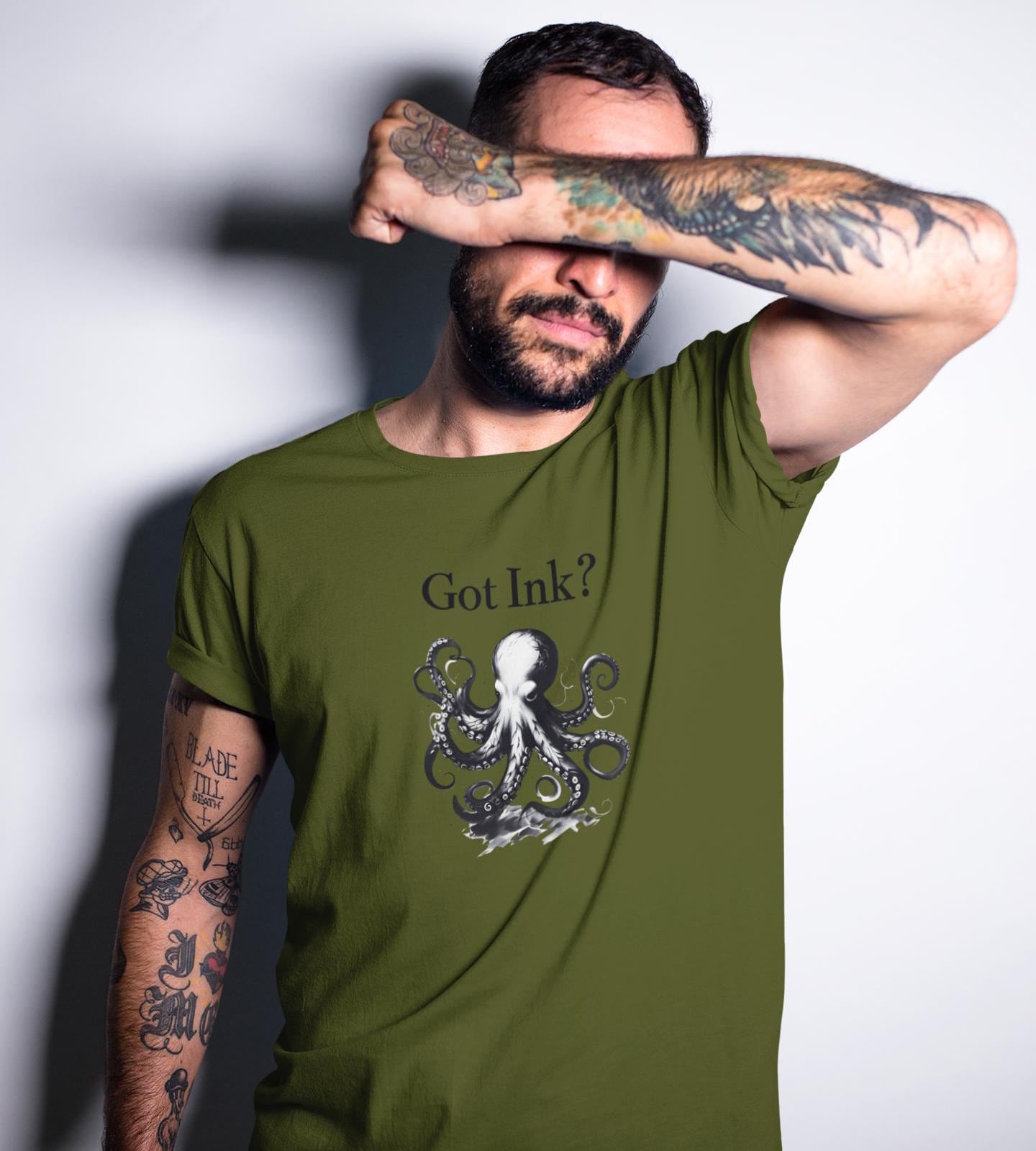 Octopus Ink Unisex Tee, Got Ink Shirt, Unique Octopus Design, Trendy Graphic Tee, Ink Lover Gift, Ocean Animal T-Shirt
