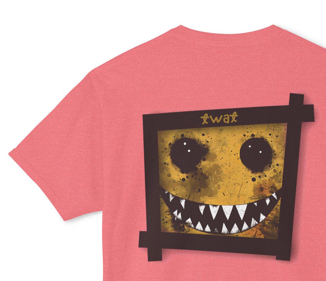 Spray Paint Smiley Face 'Twat' T-Shirt, Support Local Twats, Unisex Tee, Morbid Humor Top, Edgy Streetwear Shirt