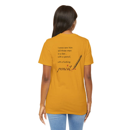 John Wick Bloody Quote Tee, Pencil Graphic T-Shirt, Movie Lover Gift, Action Movie Fan Shirt