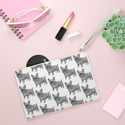 French Bulldog Clutch Bag - Cute Dog Print Pouch for Pet Lovers