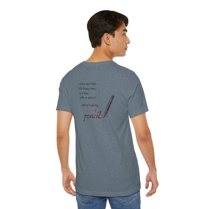 John Wick Bloody Quote Tee, Pencil Graphic T-Shirt, Movie Lover Gift, Action Movie Fan Shirt