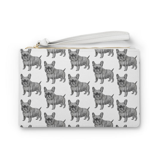 French Bulldog Clutch Bag - Cute Dog Print Pouch for Pet Lovers