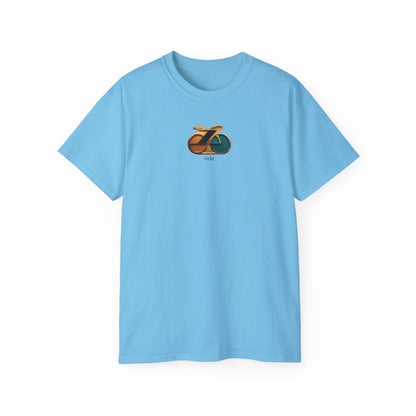 Retro Bike Enamel Pin Tee, Bicycle Enthusiast Shirt, Ride Cycling T-Shirt, Unisex Cotton Top, Retro Vibes Shirt