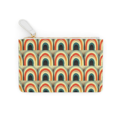 Retro Rainbow Mini Clutch Bag - Stylish Organizer for Everyday Use