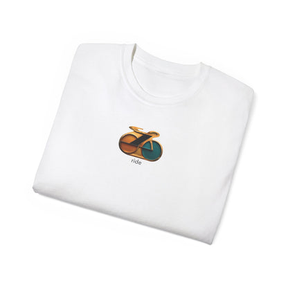 Retro Bike Enamel Pin Tee, Bicycle Enthusiast Shirt, Ride Cycling T-Shirt, Unisex Cotton Top, Retro Vibes Shirt