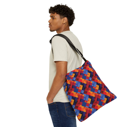 Retro Patchwork Adjustable Tote Bag - Stylish & Functional Carryall
