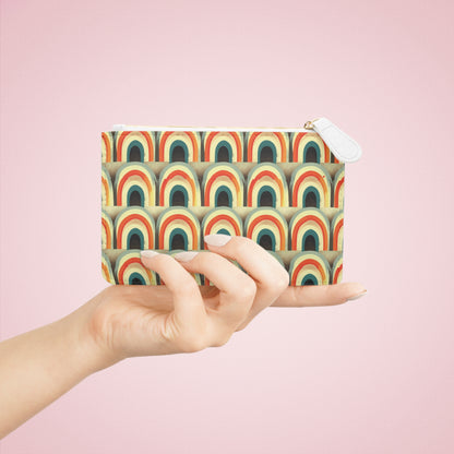 Retro Rainbow Mini Clutch Bag - Stylish Organizer for Everyday Use
