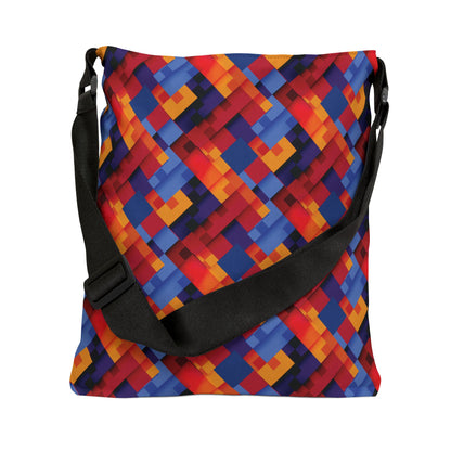 Retro Patchwork Adjustable Tote Bag - Stylish & Functional Carryall