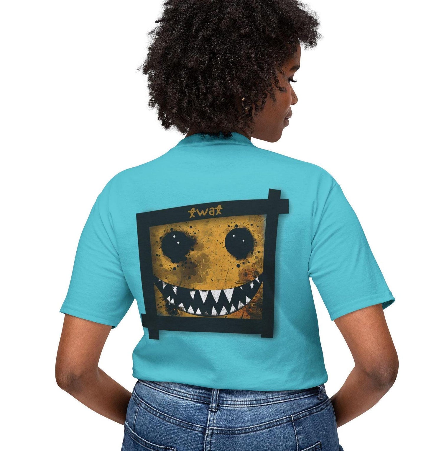 Spray Paint Smiley Face 'Twat' T-Shirt, Support Local Twats, Unisex Tee, Morbid Humor Top, Edgy Streetwear Shirt