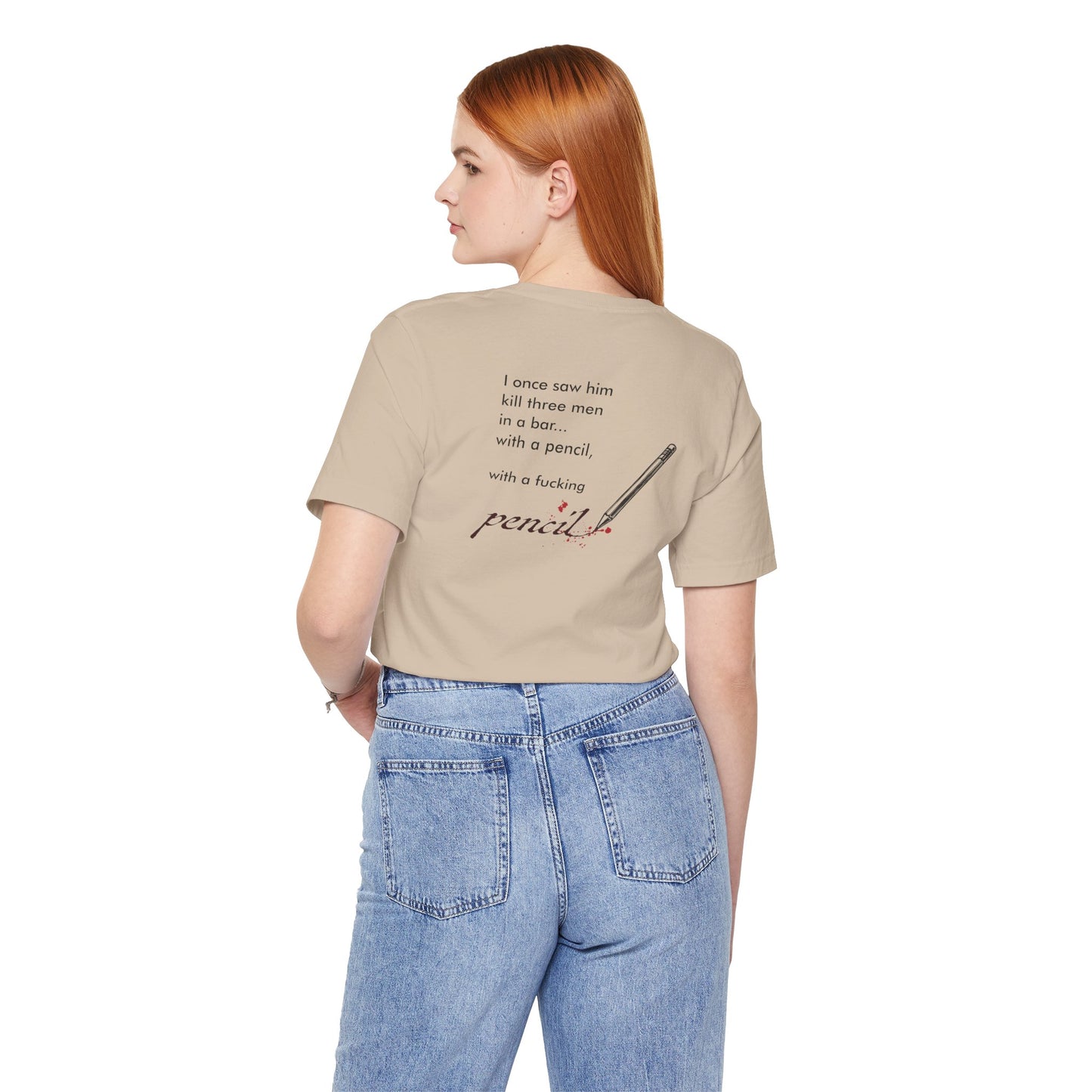 John Wick Bloody Quote Tee, Pencil Graphic T-Shirt, Movie Lover Gift, Action Movie Fan Shirt