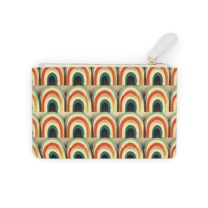 Retro Rainbow Mini Clutch Bag - Stylish Organizer for Everyday Use