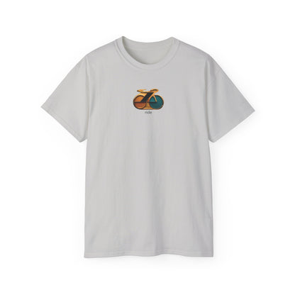 Retro Bike Enamel Pin Tee, Bicycle Enthusiast Shirt, Ride Cycling T-Shirt, Unisex Cotton Top, Retro Vibes Shirt