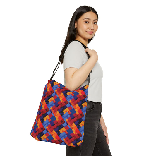 Retro Patchwork Adjustable Tote Bag - Stylish & Functional Carryall