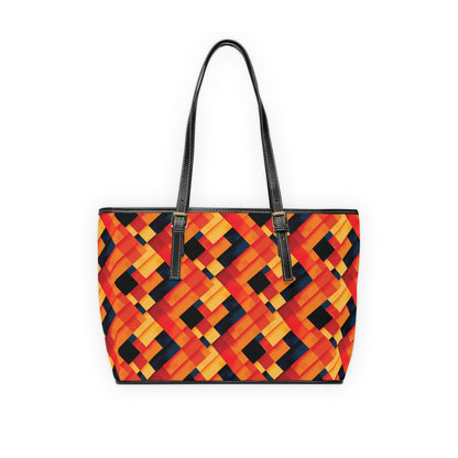 Vibrant Patchwork PU Leather Tote Bag - Stylish & Colorful Handbag for Trendy Outings