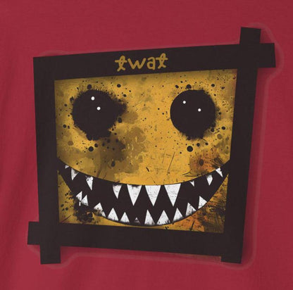 Spray Paint Smiley Face 'Twat' T-Shirt, Support Local Twats, Unisex Tee, Morbid Humor Top, Edgy Streetwear Shirt