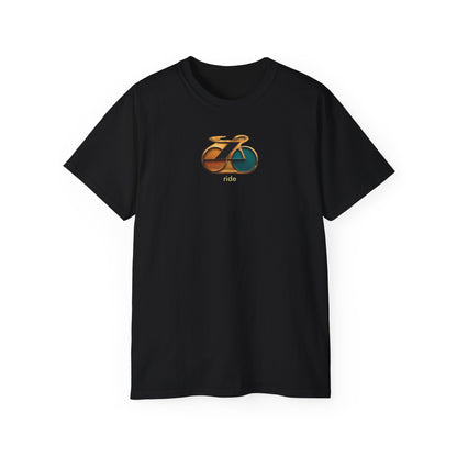 Retro Bike Enamel Pin Tee, Bicycle Enthusiast Shirt, Ride Cycling T-Shirt, Unisex Cotton Top, Retro Vibes Shirt