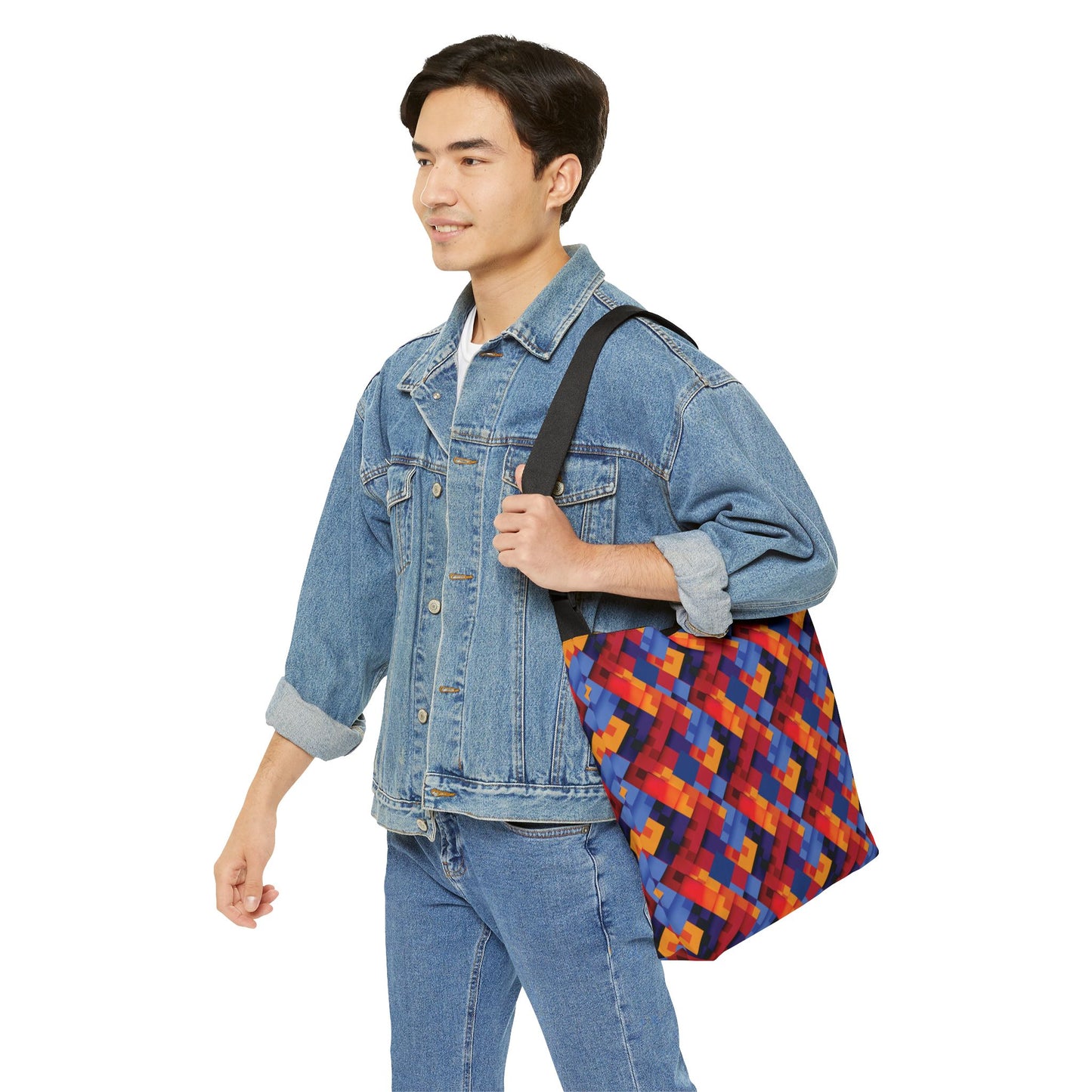 Retro Patchwork Adjustable Tote Bag - Stylish & Functional Carryall