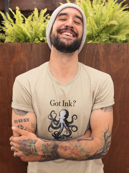Octopus Ink Unisex Tee, Got Ink Shirt, Unique Octopus Design, Trendy Graphic Tee, Ink Lover Gift, Ocean Animal T-Shirt
