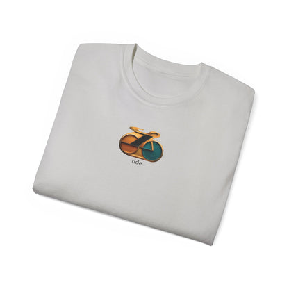 Retro Bike Enamel Pin Tee, Bicycle Enthusiast Shirt, Ride Cycling T-Shirt, Unisex Cotton Top, Retro Vibes Shirt