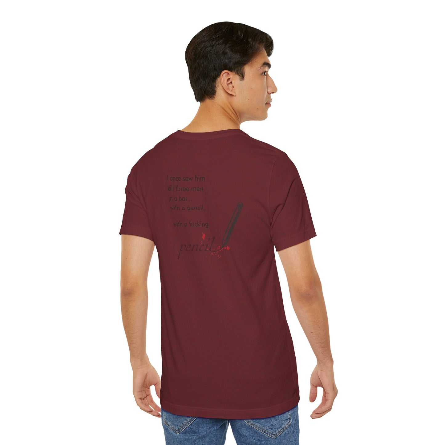 John Wick Bloody Quote Tee, Pencil Graphic T-Shirt, Movie Lover Gift, Action Movie Fan Shirt