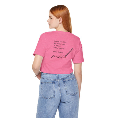 John Wick Bloody Quote Tee, Pencil Graphic T-Shirt, Movie Lover Gift, Action Movie Fan Shirt