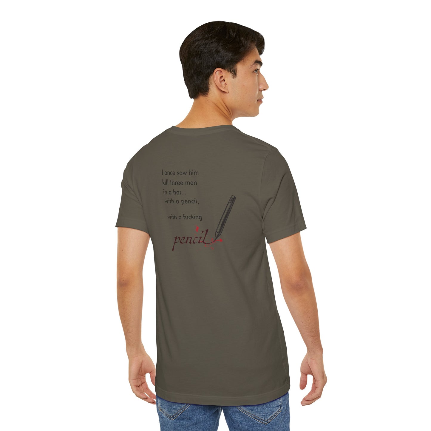 John Wick Bloody Quote Tee, Pencil Graphic T-Shirt, Movie Lover Gift, Action Movie Fan Shirt