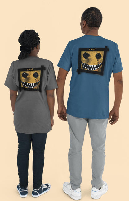 Spray Paint Smiley Face 'Twat' T-Shirt, Support Local Twats, Unisex Tee, Morbid Humor Top, Edgy Streetwear Shirt