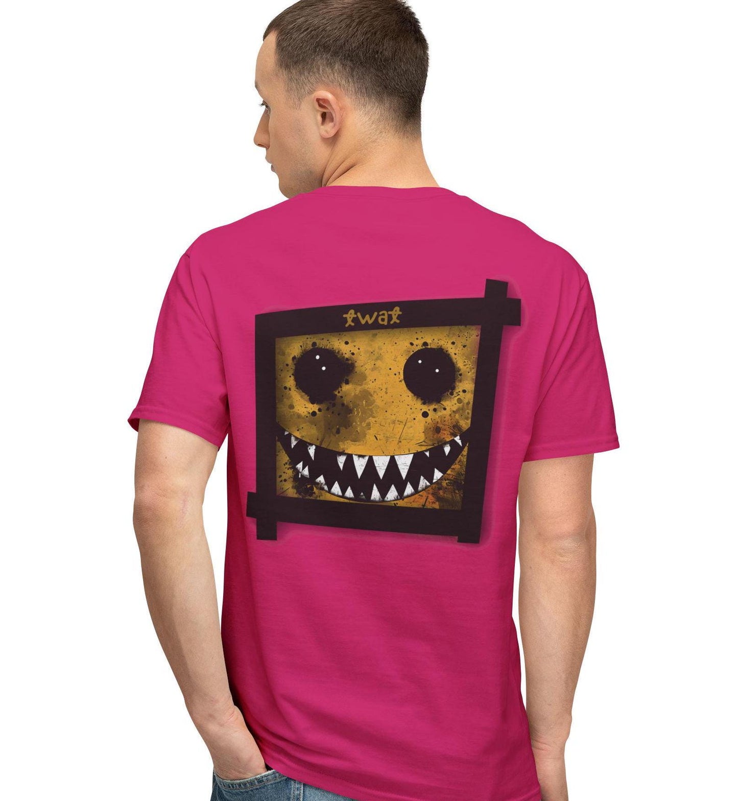 Spray Paint Smiley Face 'Twat' T-Shirt, Support Local Twats, Unisex Tee, Morbid Humor Top, Edgy Streetwear Shirt