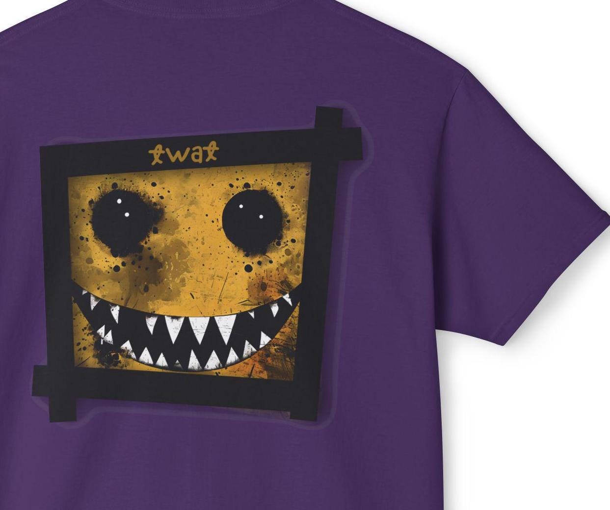 Spray Paint Smiley Face 'Twat' T-Shirt, Support Local Twats, Unisex Tee, Morbid Humor Top, Edgy Streetwear Shirt