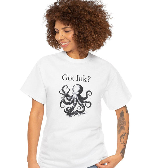 Octopus Ink Unisex Tee, Got Ink Shirt, Unique Octopus Design, Trendy Graphic Tee, Ink Lover Gift, Ocean Animal T-Shirt