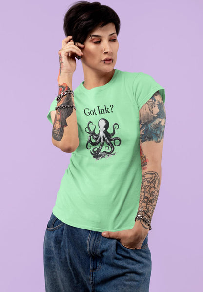 Octopus Ink Unisex Tee, Got Ink Shirt, Unique Octopus Design, Trendy Graphic Tee, Ink Lover Gift, Ocean Animal T-Shirt